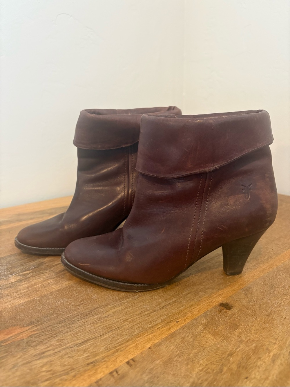 Frye Women’s Fold-Over Ankle Boots in Dark Brown
